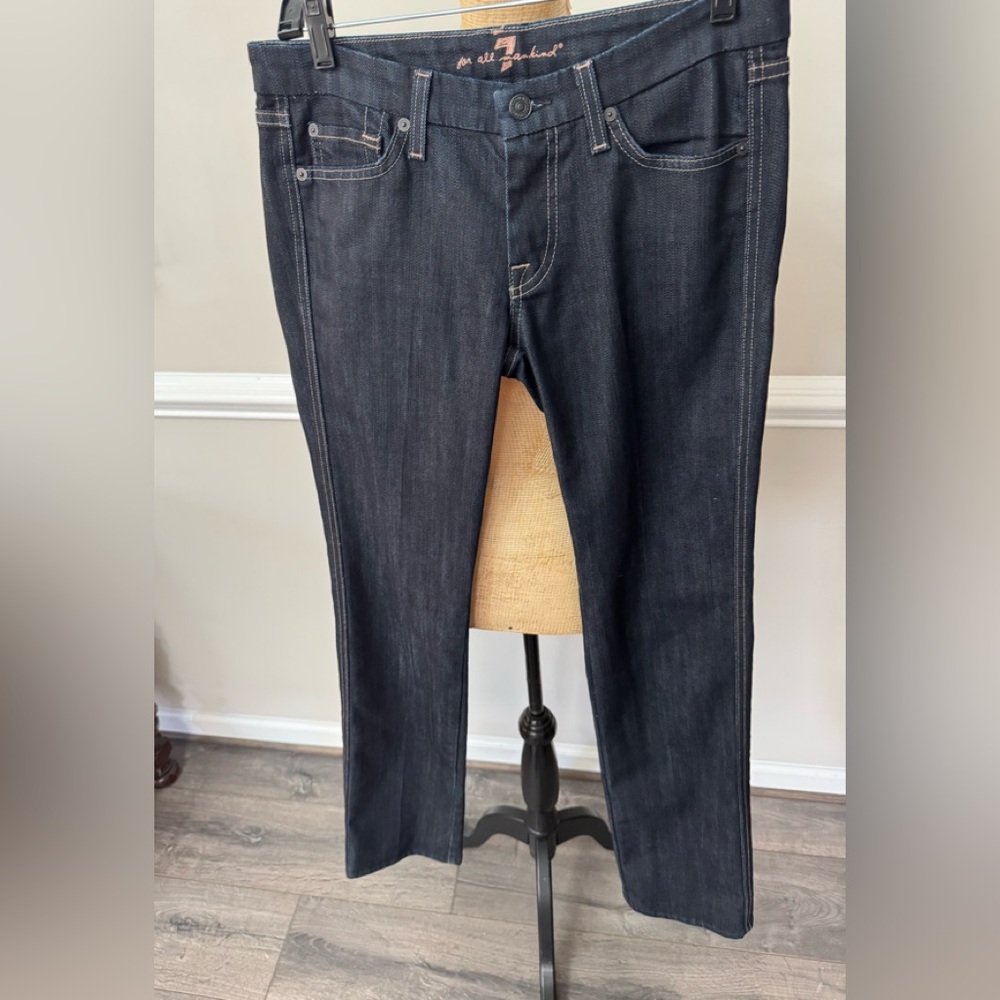 For All Mankind 7 Dark Blue Denim Jeans 28‎